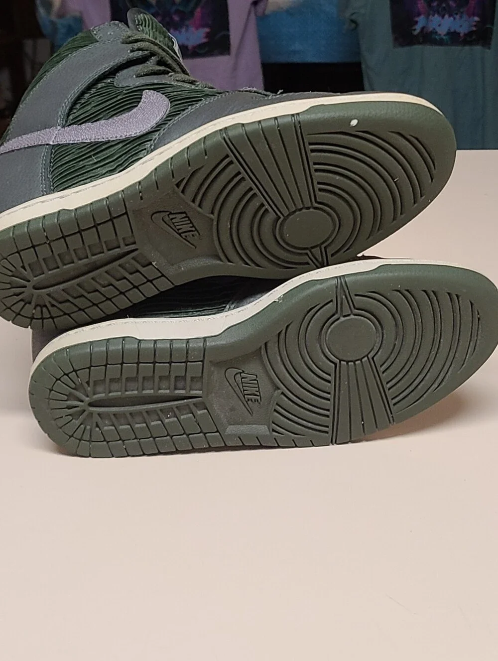Nike Dunk Sky Hi Carbon Green casual wedge hi top sneakers size 7.5